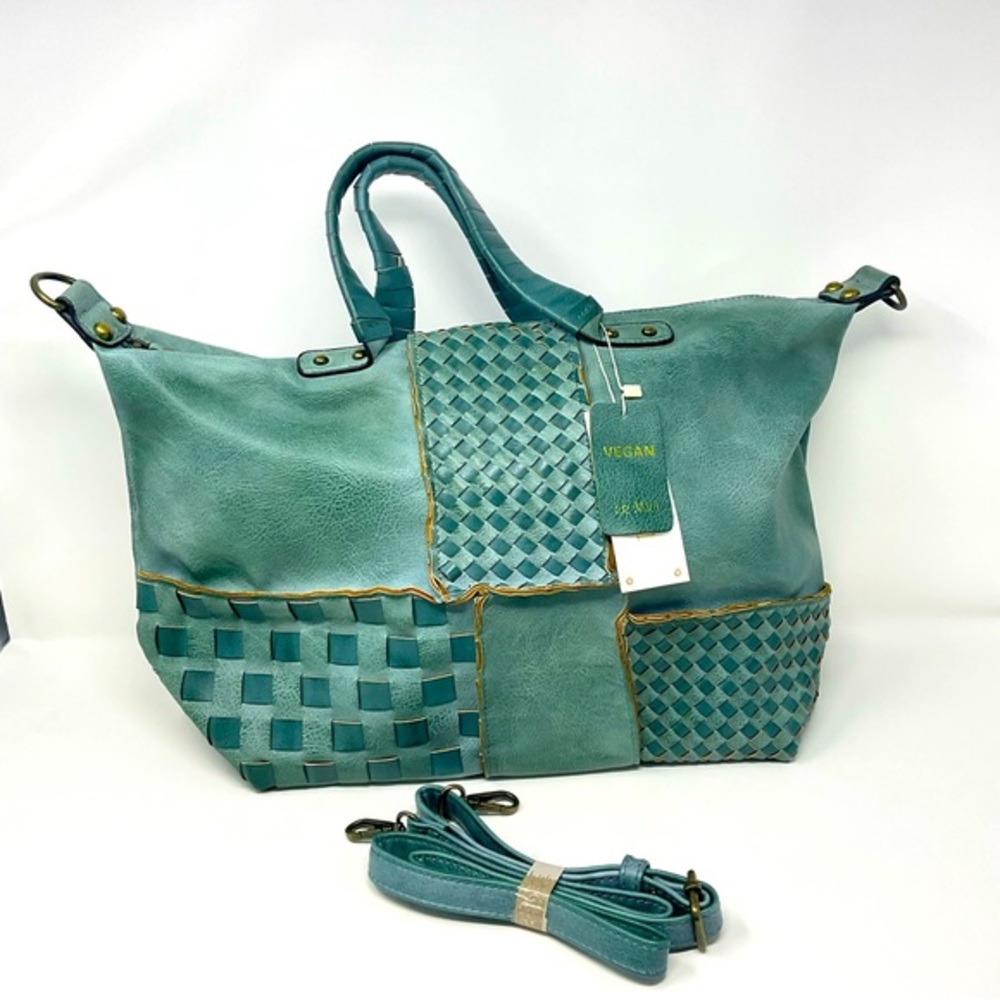 Le Miel Vegan Leather Purse NWT Aged Turquoise Color - Picture 1 of 16